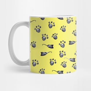 Mouse and Cat Paw Print Mug